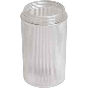 Clear Ribbed Cylinder Lexan 6H 3-1/4" Fitter