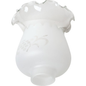Satin White Tulip Glass 5-1/8H 1-5/8" Fitter Pack of 4