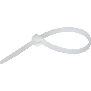 8" Nylon Cable Ties - 75 Pounds - Natural - Package Of 100