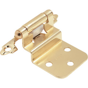 1-1/2" Self-Closing Exposed Inset Cabinet Hinge Polished Brass Package of 50
