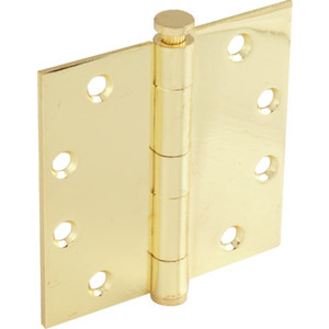 4-1/2" Commercial Plain Bearing Door Hinge Brass Package of 3