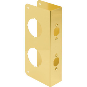 Combination Deadbolt Door Repair Cover 3-7/8 x 10-7/8 Brass, For 2-3/8" Backset