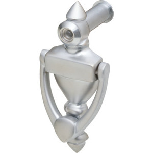 2-1/2" Door Knocker and 160 Degree Viewer Satin Chrome