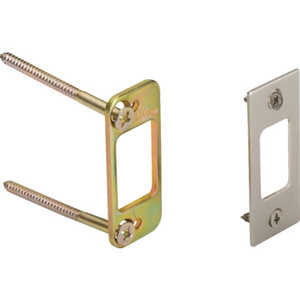 1-1/8W x 2-3/4"H Deadlock Strike Plate Nickel, Package of 2 Pairs
