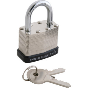 Shield Security 1-1/2" Keyed Alike Steel Laminated Padlock, Package of 12