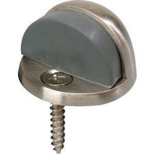 Cast Brass Floor Door Stop 5/32" Lip Satin Nickel