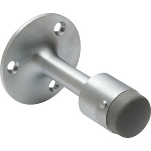 Cast Brass Wall Door Stop 3-7/8" Satin Chrome