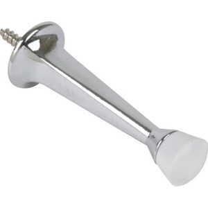 Cast Zinc Commercial Door Stop 3" Chrome, Package of 5