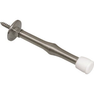 Economy Flexible Spring Door Stop 3" Chrome, Package of 10