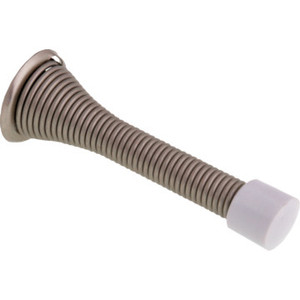 Flexible Spring Door Stop 3" Satin Nickel, Package of 5