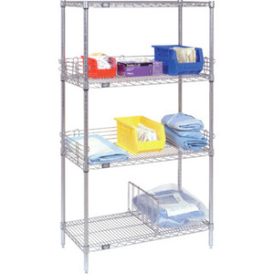 Nexel Shelving Unit 63"Hx72"Wx18"D 4 Shelves Chrome Wire