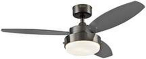 42" Single-Mount Ceiling Fan Gun Metal Finsh Opal Frosted Glass Light