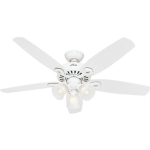 Hunter Builder Plus 52" Ceiling Fan White Swirled Marble Light Kit