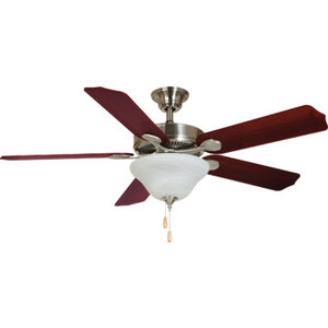 Seasons 52" Dual-Mount Ceiling Fan Brushed Nickel Bowl Light Kit