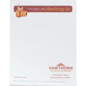 Hawthorn Suites 4-1/4 x 5-1/2" 16 Sheet Notepad, Case of 500