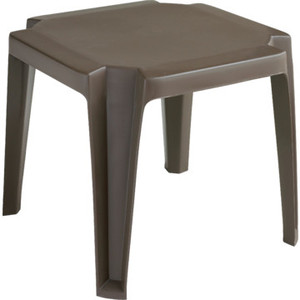Grosfillex Miami 17" Square Low Table Bronze Mist, Package Of 6