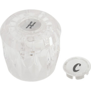Replacement For Valley Hot/Cold Faucet Handle Clear 1-7/8" Height