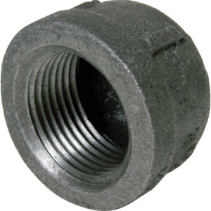 Black Malleable Cap 1/2"