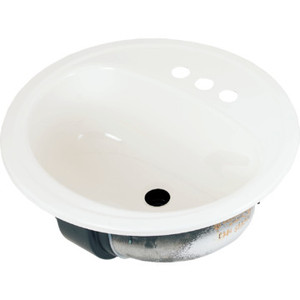 Bootz 19" Round Lavatory Sink White Porcelain Steel