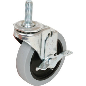 Shepherd 3" Gray Non-Marking Rubber Swivel Caster With Brake