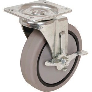 Shepherd 3" Gray Rubber Swivel Caster With Brake