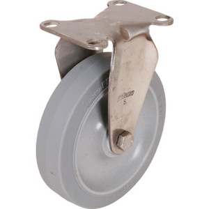 Shepherd 5" Gray Non-Marking Rubber Rigid Caster