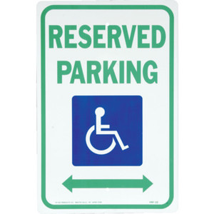 18 x 12" Aluminum "Reserved Parking/Handicapped" Sign