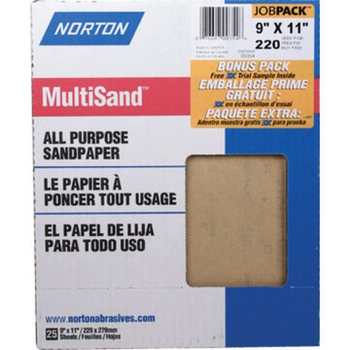 9 X 11" Fine Sandpaper "Pkg Of 25"