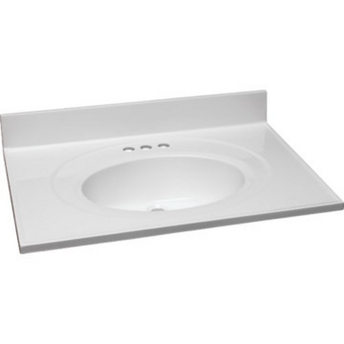 25 X 22"Cultured Marble White Vanity Top