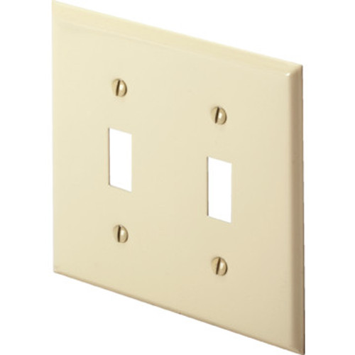 Double Toggle Switch Wall Plate - Ivory - Package Of 10 Double Toggle Switch Wall Plate - Ivory - Package Of 10