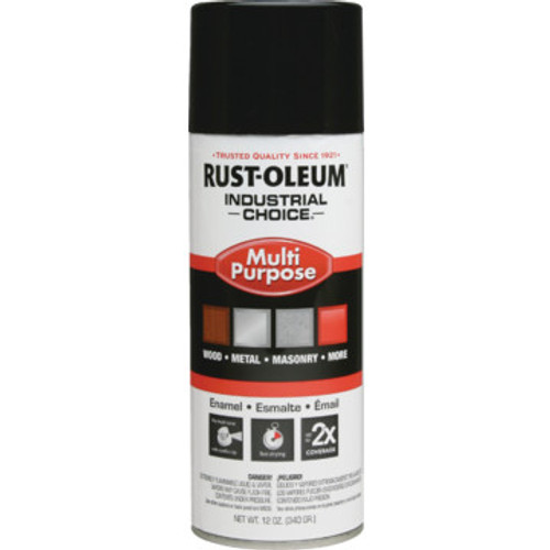 12 Ounce Rust-Oleum Industrial Choice Enamel Gloss Spray Paint - Black