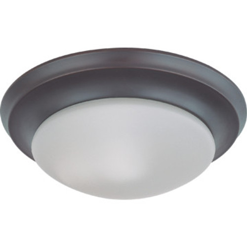 18 Watt Fluorescent Ceiling Fixture Mahogany Bronze Frosted White Glass 18 Watt Fluorescent Ceiling Fixture Mahogany Bronze Frosted White Glass