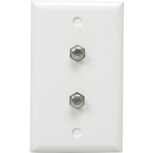 Dual Cable TV Jack Wall Plate - White - Package Of 2