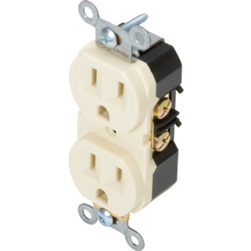 15 Amp Commercial Duplex Receptacle - Back & Side Wired - Ivory - Package of 10 15 Amp Commercial Duplex Receptacle - Back & Side Wired - Ivory - Package of 10