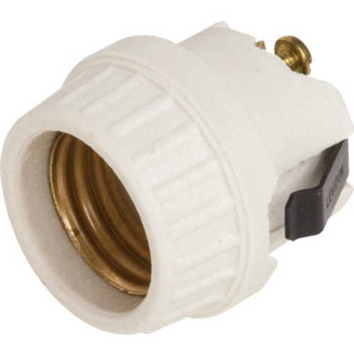 Medium Base Socket Snap-In Porecelin Ivory Pack of 6