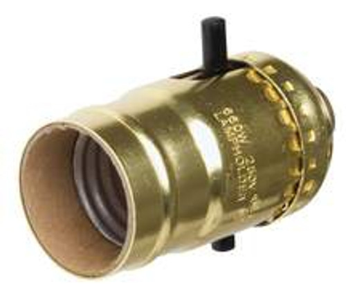 Medium Base Socket Push-Through Brass Pack of 4