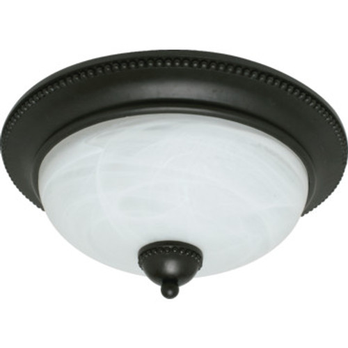 2 Light Flush Mount Fixture Oil-Rubbed Bronze Alabaster-Style Glass 2 Light Flush Mount Fixture Oil-Rubbed Bronze Alabaster-Style Glass