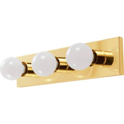 Three-Light Strip Fixture Polished Brass