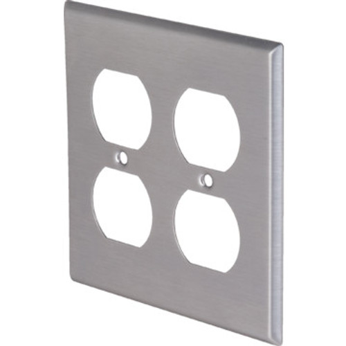 Double Gang Duplex Wall Plate - Stainless Steel Double Gang Duplex Wall Plate - Stainless Steel