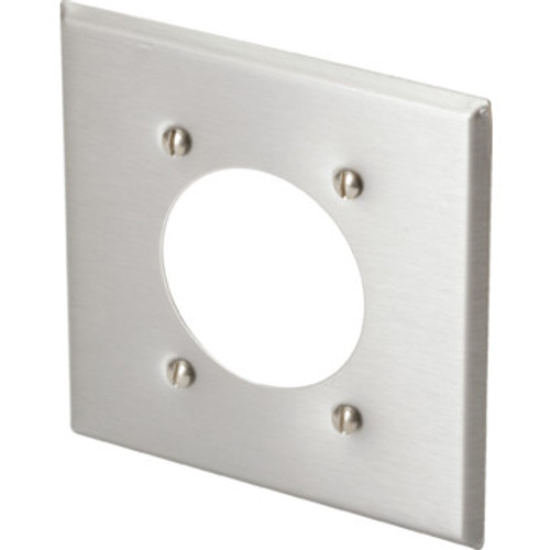 Double Gang Receptacle Wall Plate - Stainless Steel Double Gang Receptacle Wall Plate - Stainless Steel