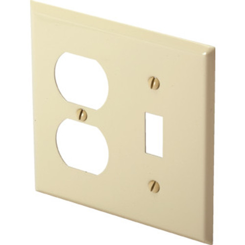 Double Combo Wall Plate - Painted Steel - Ivory - Package of 10 Double Combo Wall Plate - Painted Steel - Ivory - Package of 10