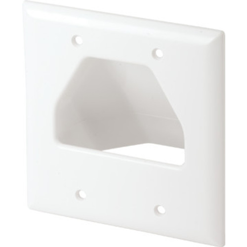 2 Gang Recessed Cable Plate - Ivory 2 Gang Recessed Cable Plate - Ivory