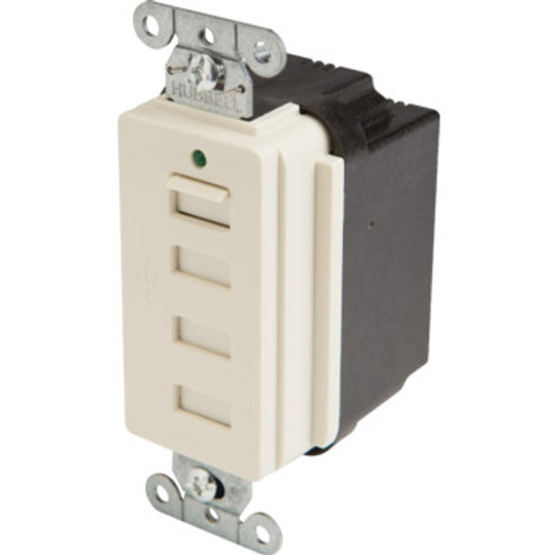 15A 4 Port USB Charging Receptacle - White