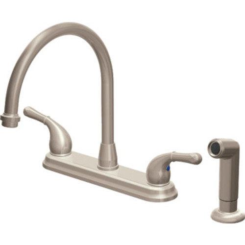 Seasons Raleigh Kitchen Faucet Brushed Nickel Two Handle With Spray