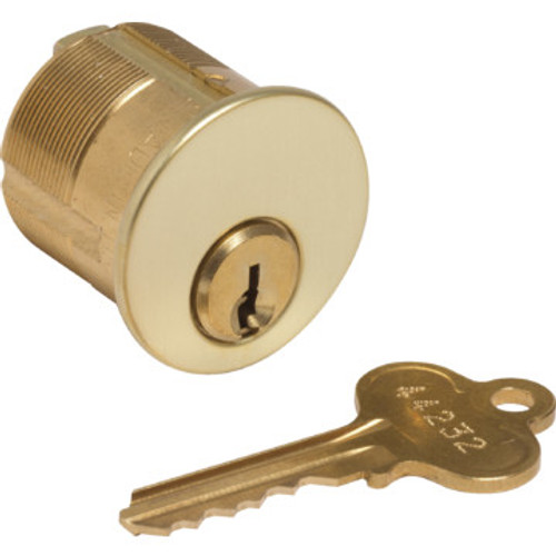 Mortise Cylinder - 5-Pin (Drilled 7) - Brass - Std Cam - Segal 9 - KD - 1-1/4