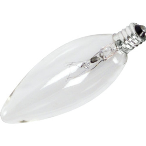 Torpedo Bulb Value Light 25W Candelabra Base Clear 130V 25pk