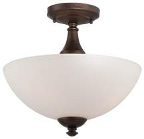 39 Watt Fluorescent Semi-Flush Fixture Brushed Nickel Frosted Glass 39 Watt Fluorescent Semi-Flush Fixture Brushed Nickel Frosted Glass