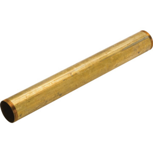 Brass Tubular Extension 1-1/2" x 12" 20-Gauge Threaded Ends Rough Brass