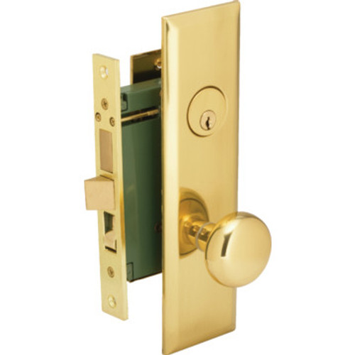 Mortise Lockset w/ Single Cylinder Deadbolt-Right Hand Brass