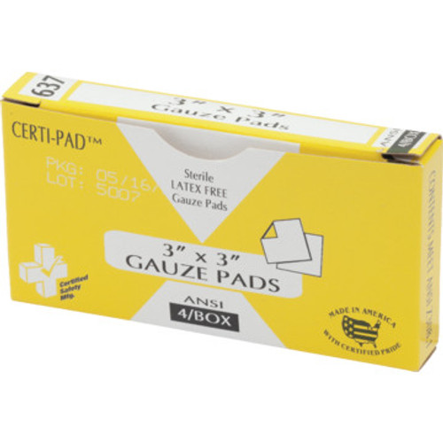 Certified Safety Certi-Gauze Pads Certified Safety Certi-Gauze Pads